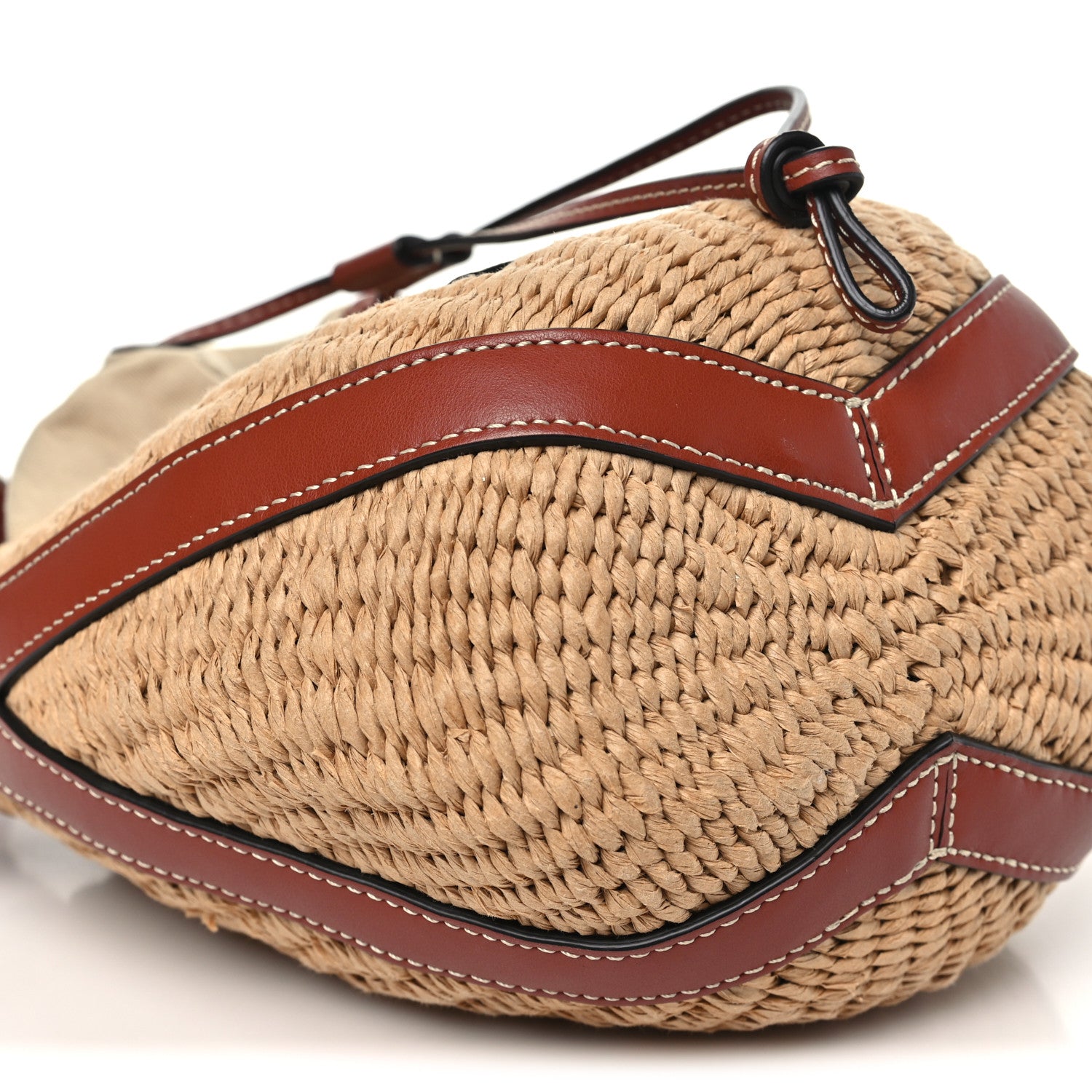 Chloe X MIFUKO Raffia Calfskin Basket Shoulder Bag Brown 9 of 10