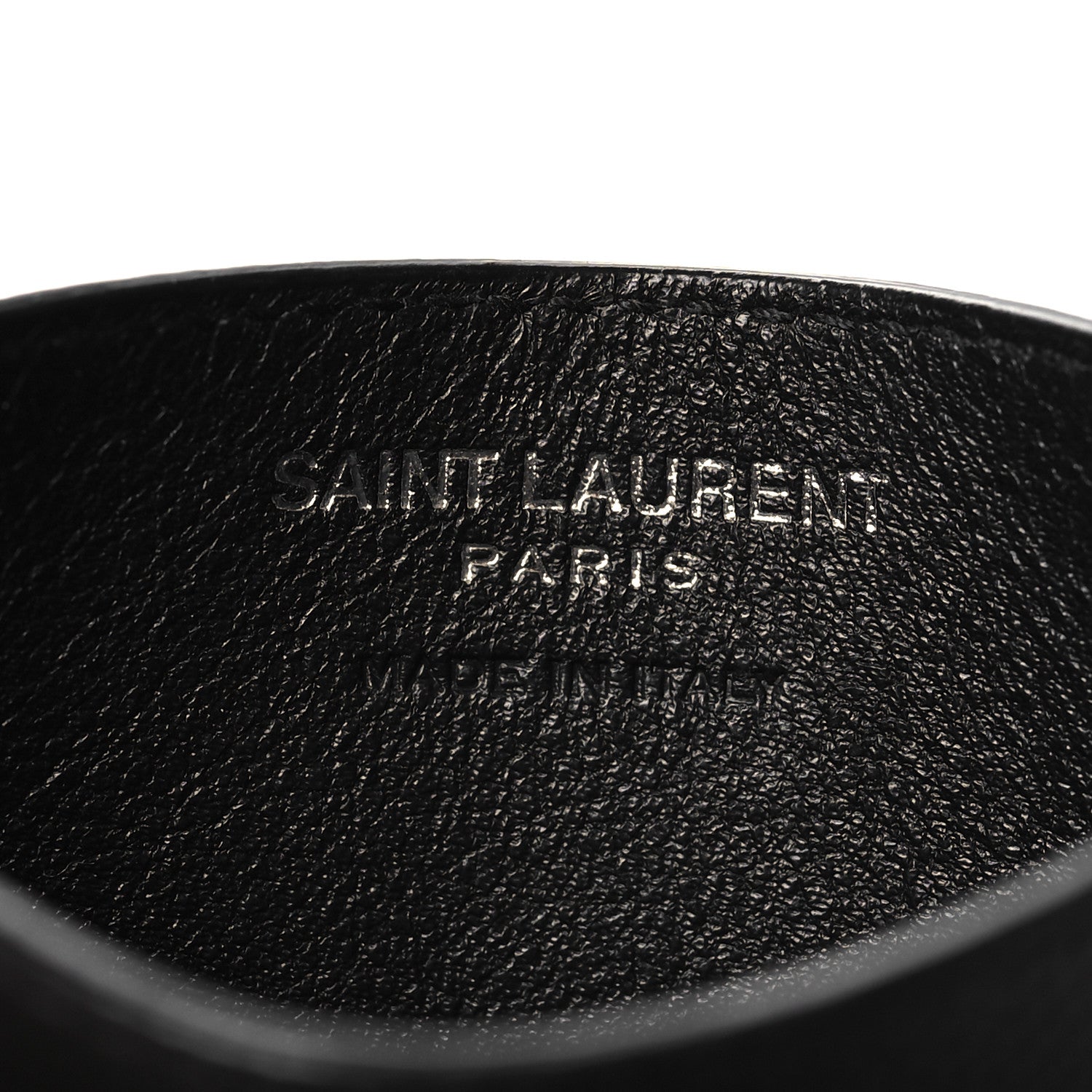 Saint Laurent Grain De Poudre Matelasse Chevron Monogram Credit Card Case Black 6 of 7