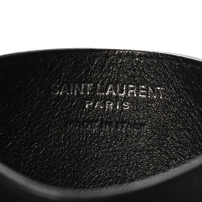 Saint Laurent Grain De Poudre Matelasse Chevron Monogram Credit Card Case Black 6 of 7