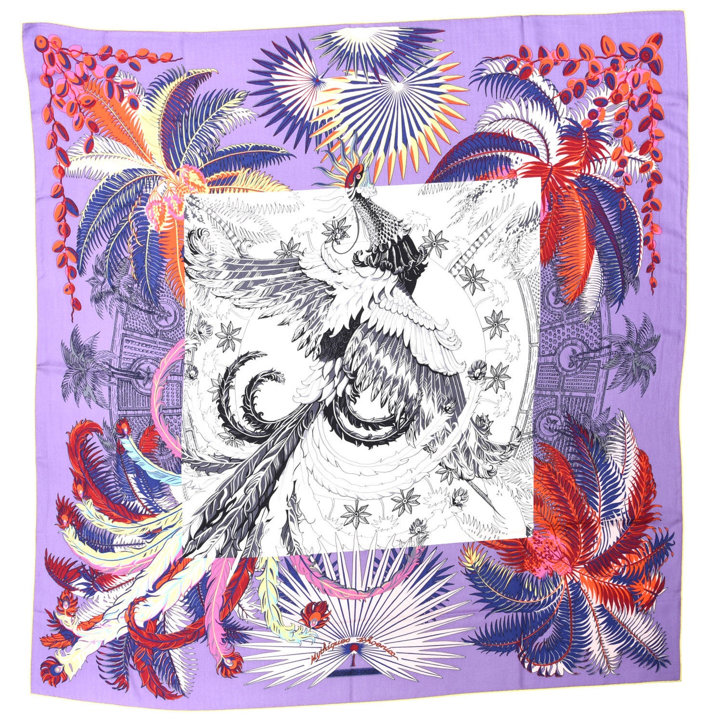 Cashmere Silk Mythiques Phoenix Coloriage Shawl 140