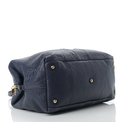 Saint Laurent Pebbled Lambskin Medium Easy Sac Navy 4 of 16