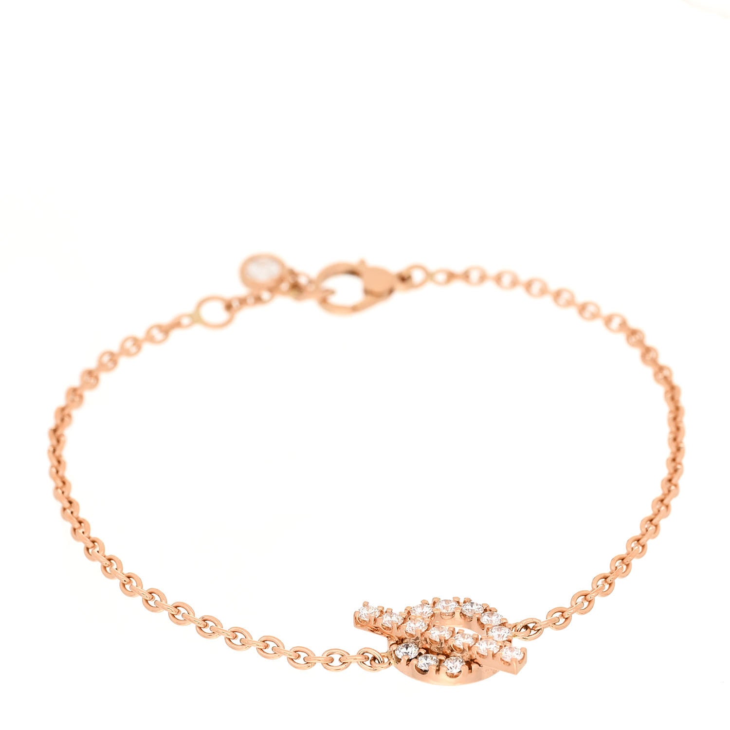 Hermes 18K Rose Gold Diamond Finesse Bracelet ST 1 of 4