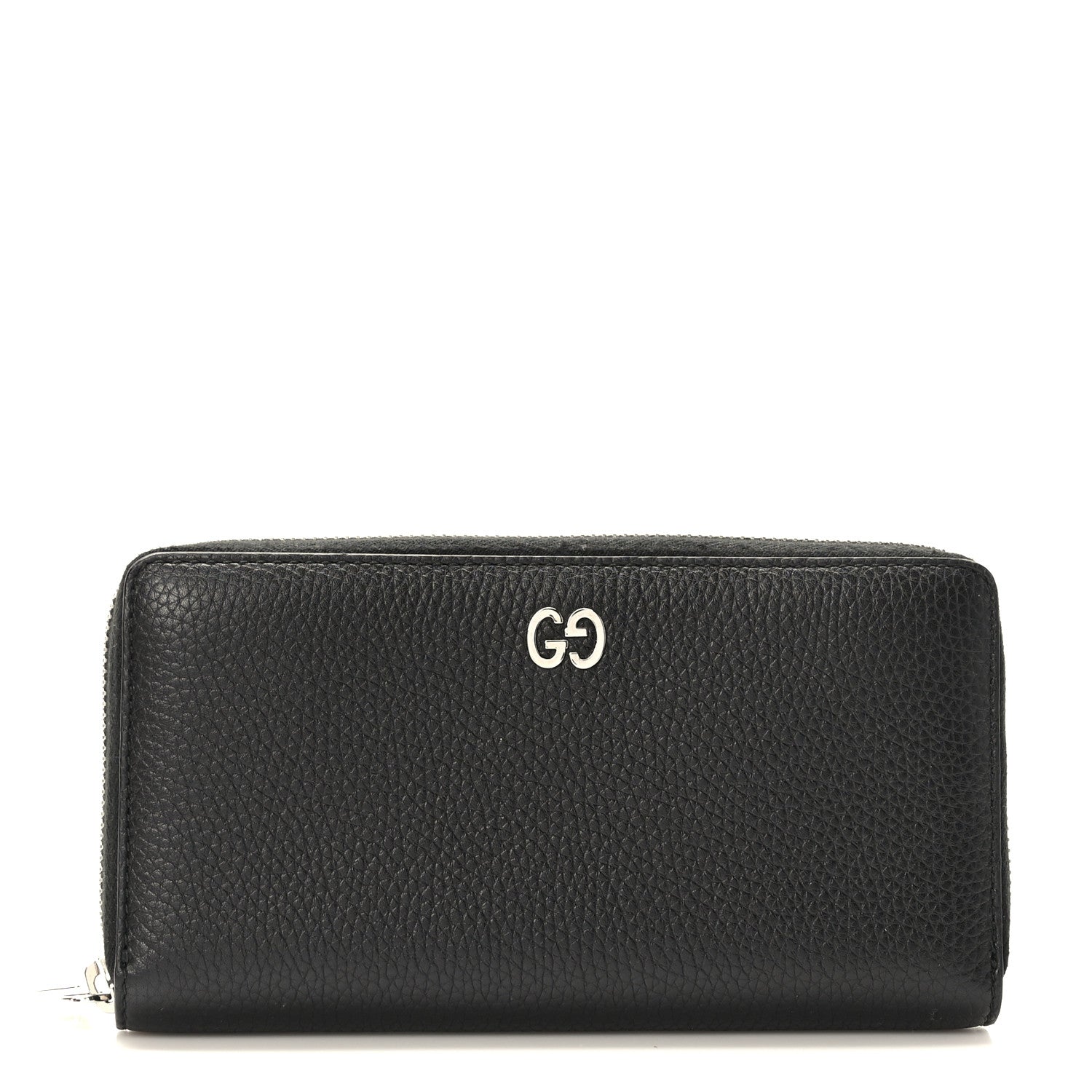 Gucci Pebbled Calfskin Dorian Zip Around Wallet Black 1 of 9