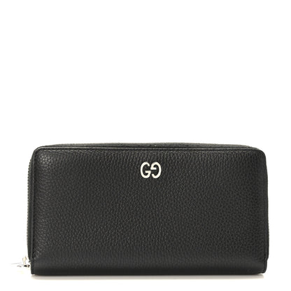 Gucci Pebbled Calfskin Dorian Zip Around Wallet Black 1 of 9