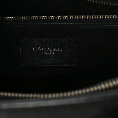 Saint Laurent Calfskin Crocodile Embossed Large Sac De Jour Carryall Black 5 of 10