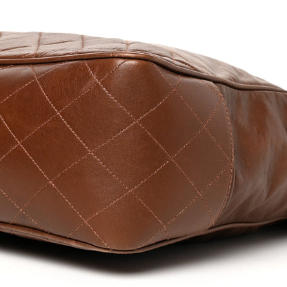 Chanel Lambskin Quilted Satchel Brown 9 of 9