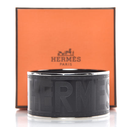 Hermes Enamel Printed Sellier Extra Wide Bracelet 65 Black 6 of 6