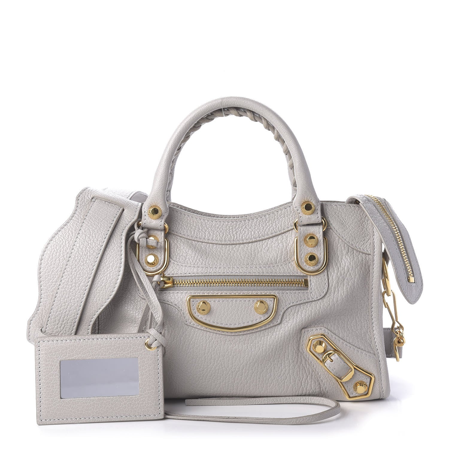 Balenciaga Chevre Gold Metallic Edge Hardware Mini City Gris Clair Gris Perle 1 of 10