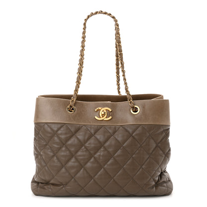 Chanel Calfskin Quilted Large Soft Elegance Tote Beige 1 of 14