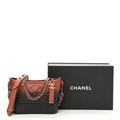 Chanel Metallic Goatskin Quilted Small Gabrielle Hobo Black Copper 11 of 11