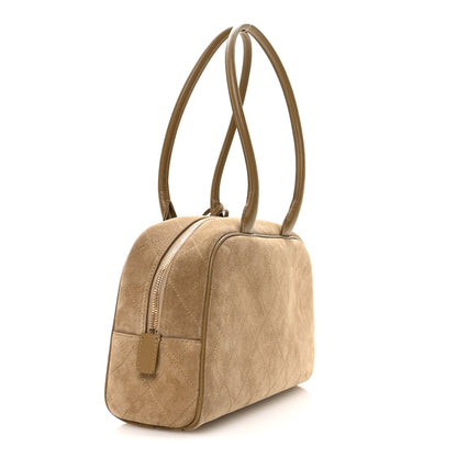 Chanel Suede Calfskin Large Perfect Bowling Bag Dark Beige 3 of 11