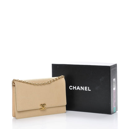 Chanel Caviar Wallet on Chain WOC Beige 10 of 10