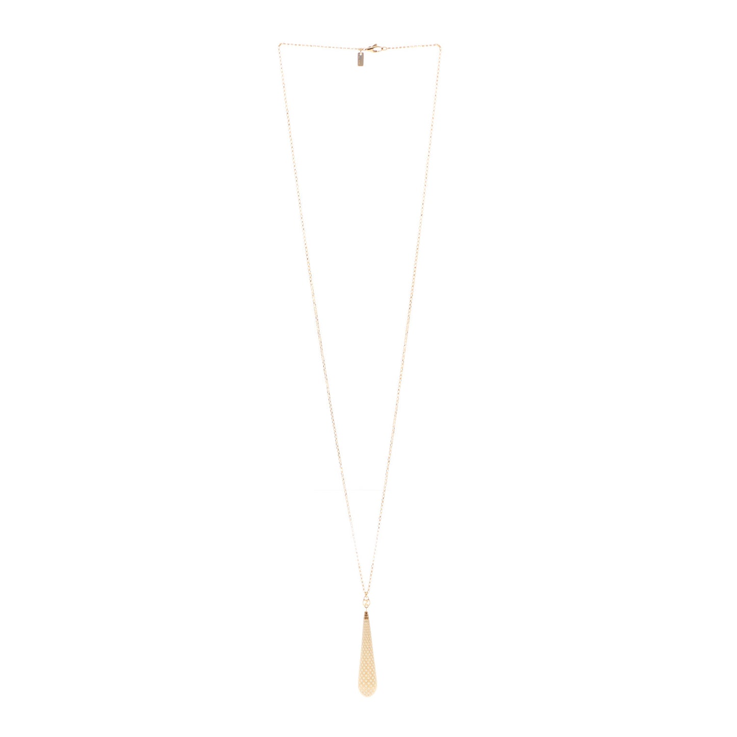 18K Yellow Gold Enamel Diamantissima Pendant Necklace White