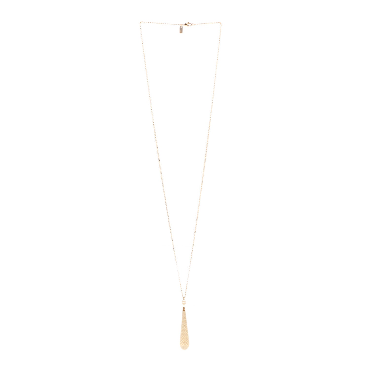 Gucci 18K Yellow Gold Enamel Diamantissima Pendant Necklace White 3 of 6