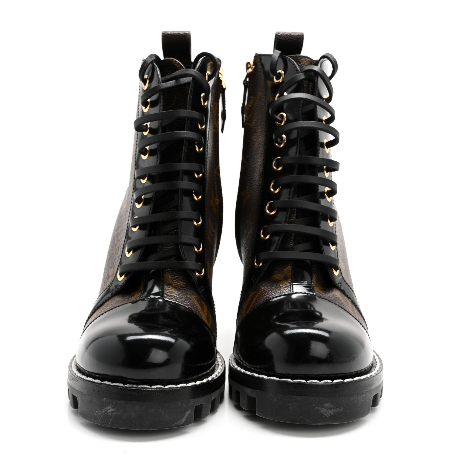 Louis Vuitton Patent Calfskin Monogram Star Trail Ankle Boots 38.5 Black 2 of 11