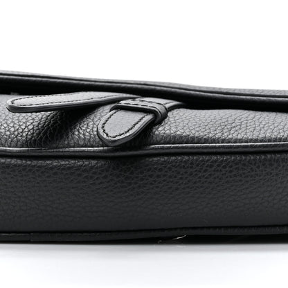 Christian Dior Grained Calfskin Mens Mini Saddle Bag Black 9 of 10