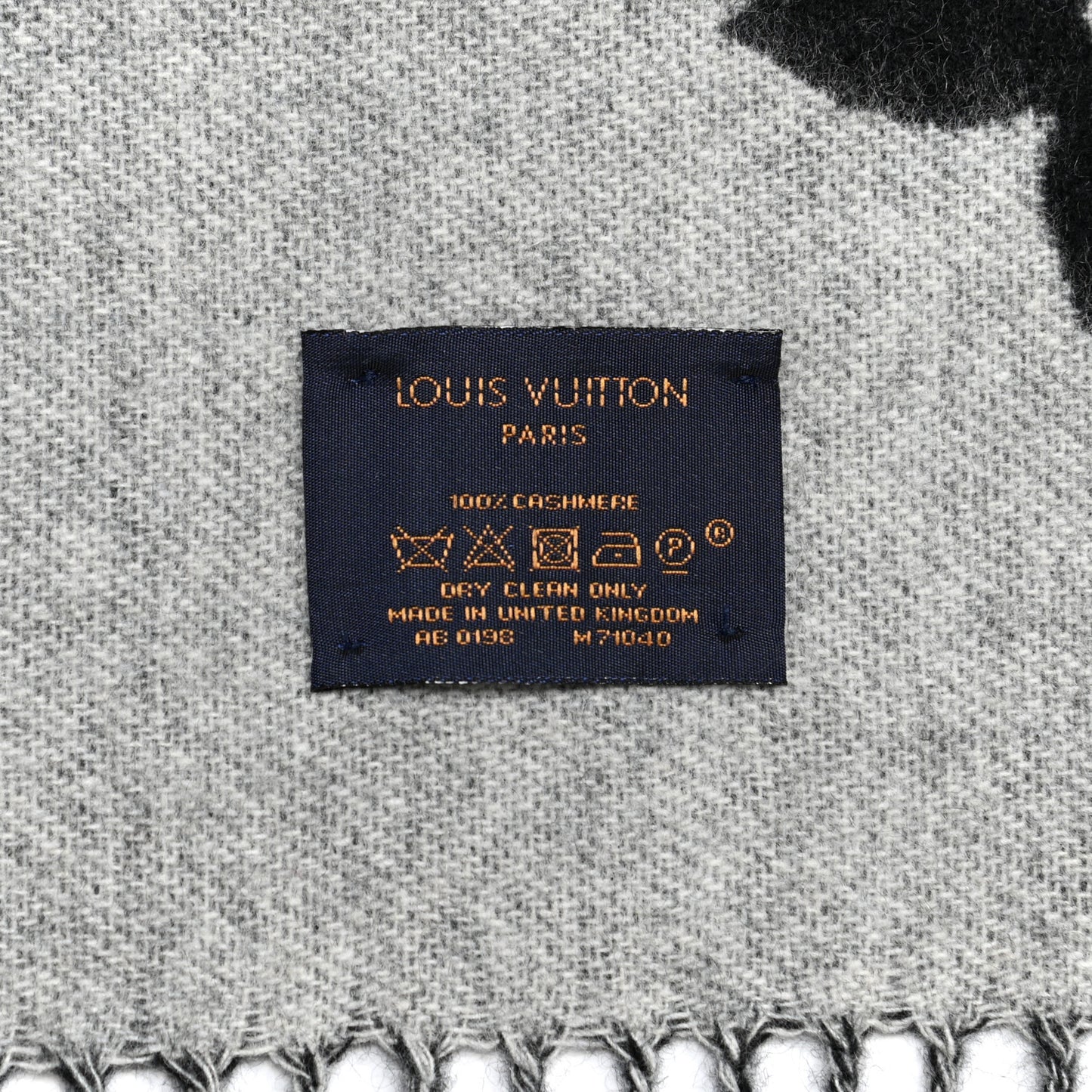 Cashmere Monogram Reykjavik Scarf Black
