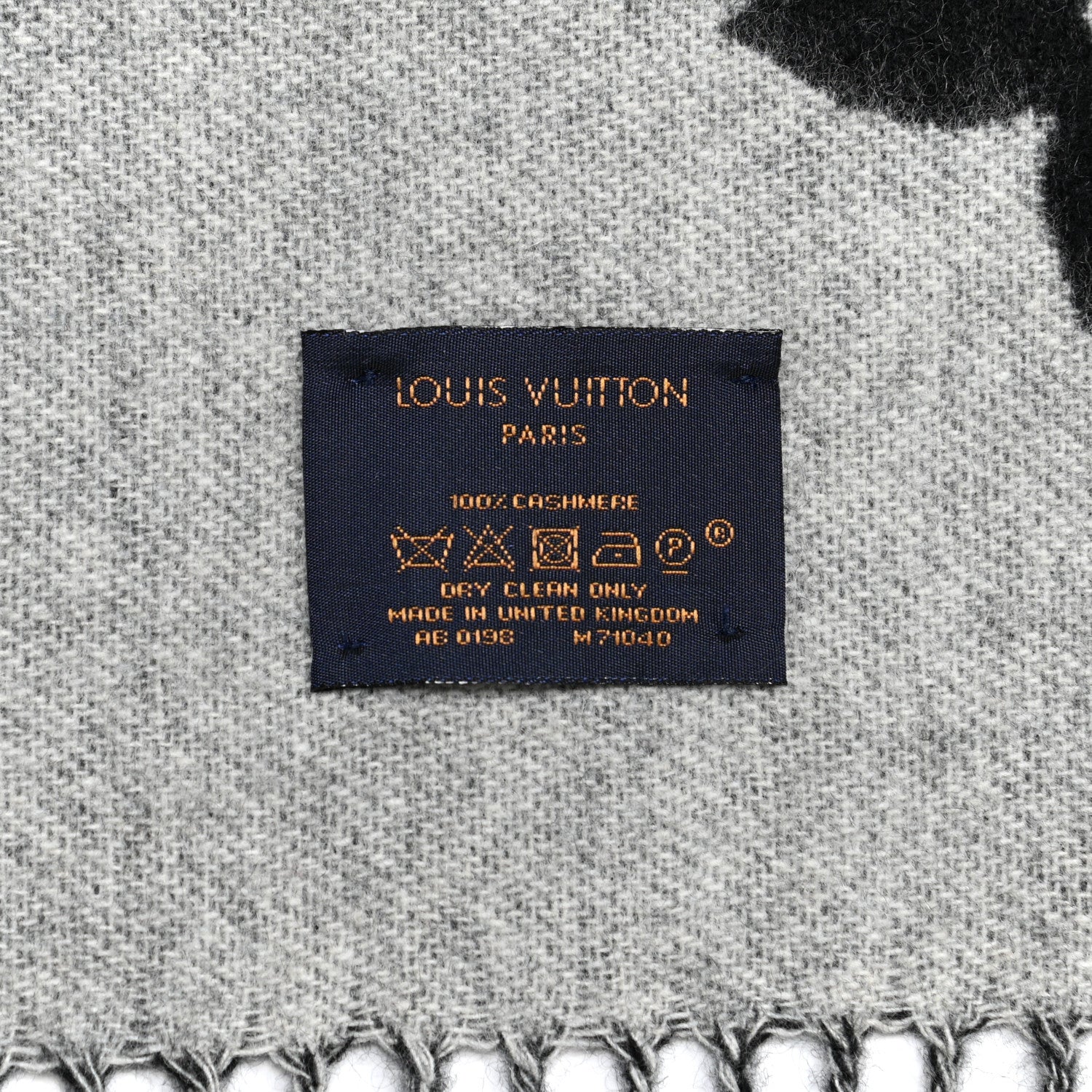 Louis Vuitton Cashmere Monogram Reykjavik Scarf Black 5 of 5