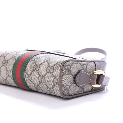Gucci GG Supreme Monogram Web Mini Ophidia Shoulder Bag Brown 8 of 9
