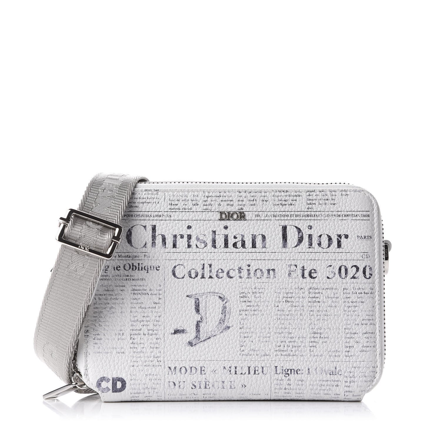 X DANIEL ARSHAM Grained Calfskin Newspaper Messenger White