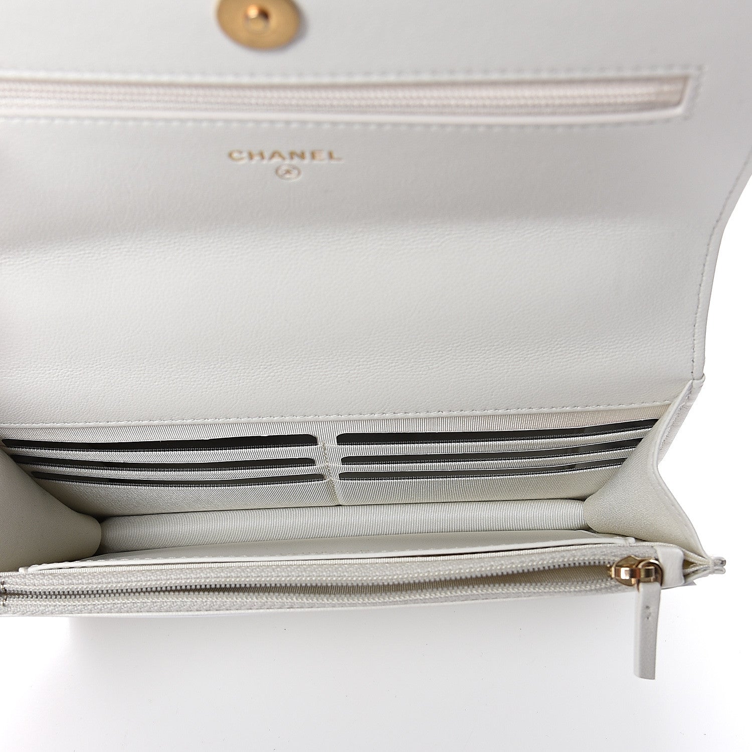 Chanel Goatskin Quilted 19 Wallet On Chain WOC White 4 of 10