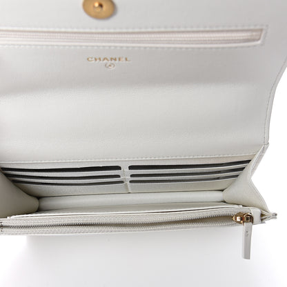 Chanel Goatskin Quilted 19 Wallet On Chain WOC White 4 of 10