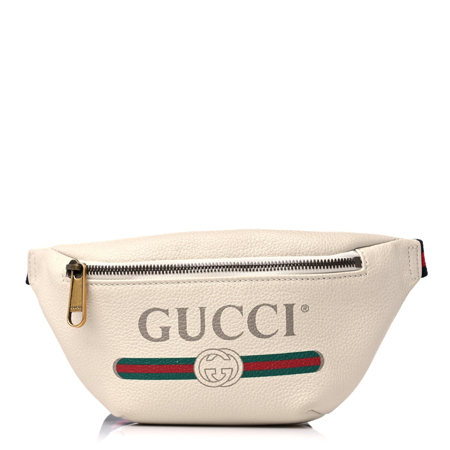 Grained Calfskin Small Logo Belt Bag White