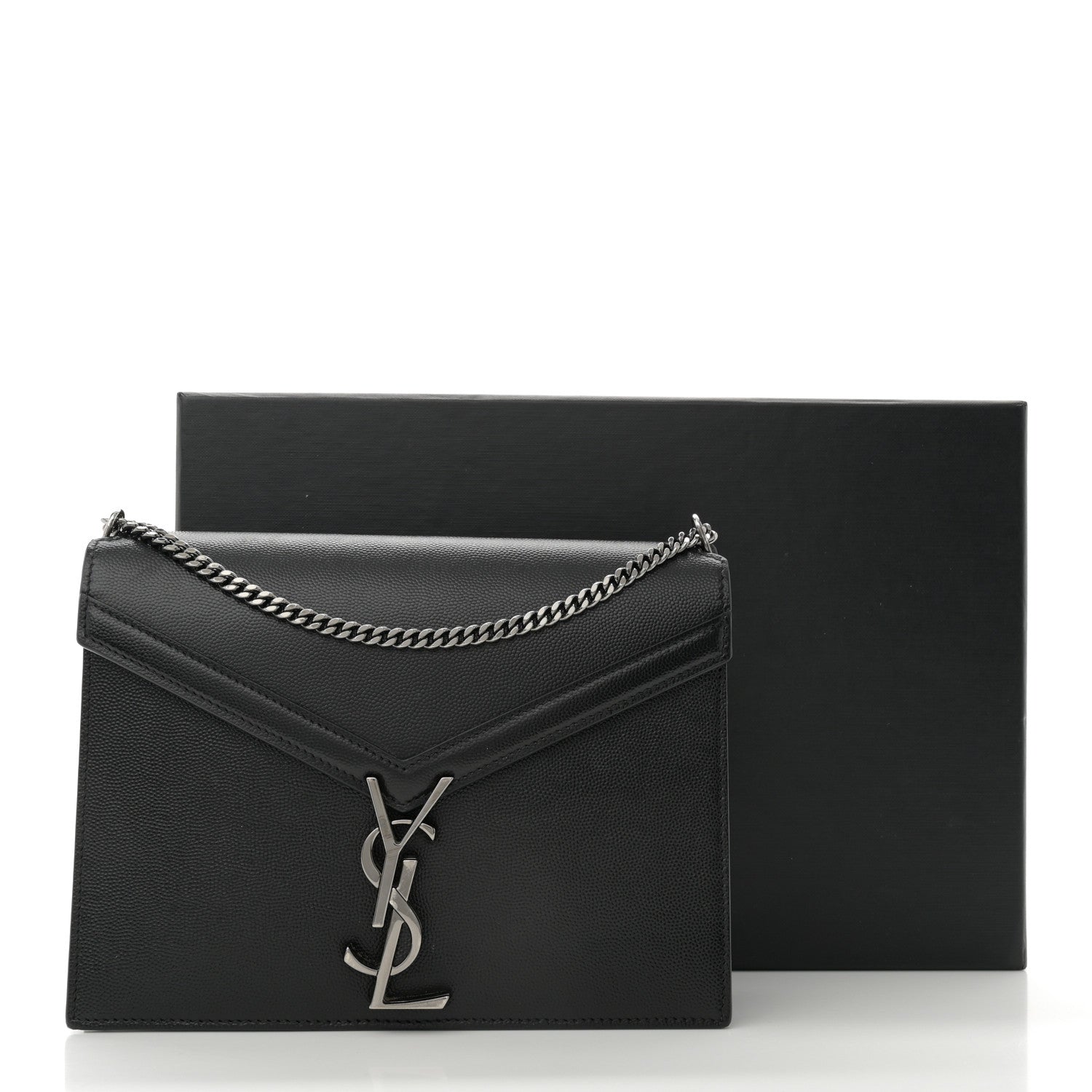 Saint Laurent Grain De Poudre Monogram Cassandra Clasp Bag Black 15 of 15