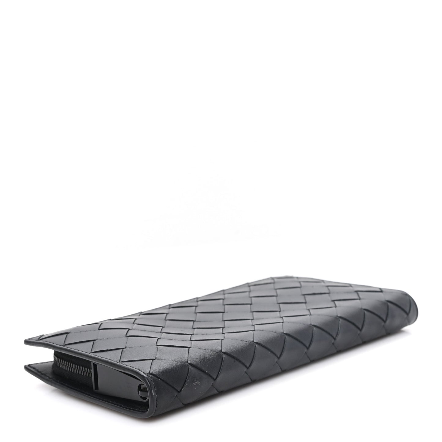 Nappa Intrecciato Zip Around Wallet Black