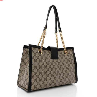 Gucci GG Supreme Monogram Medium Padlock Tote Black 3 of 10