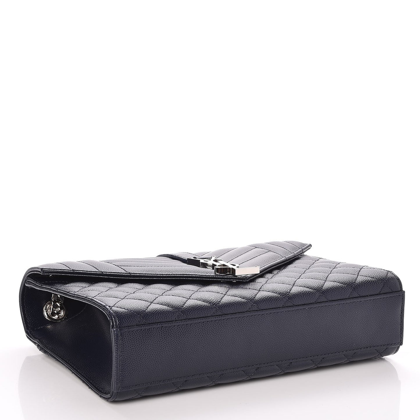 Grain De Poudre Textured Mixed Matelasse Triquilt Medium Monogram Satchel Deep Marine