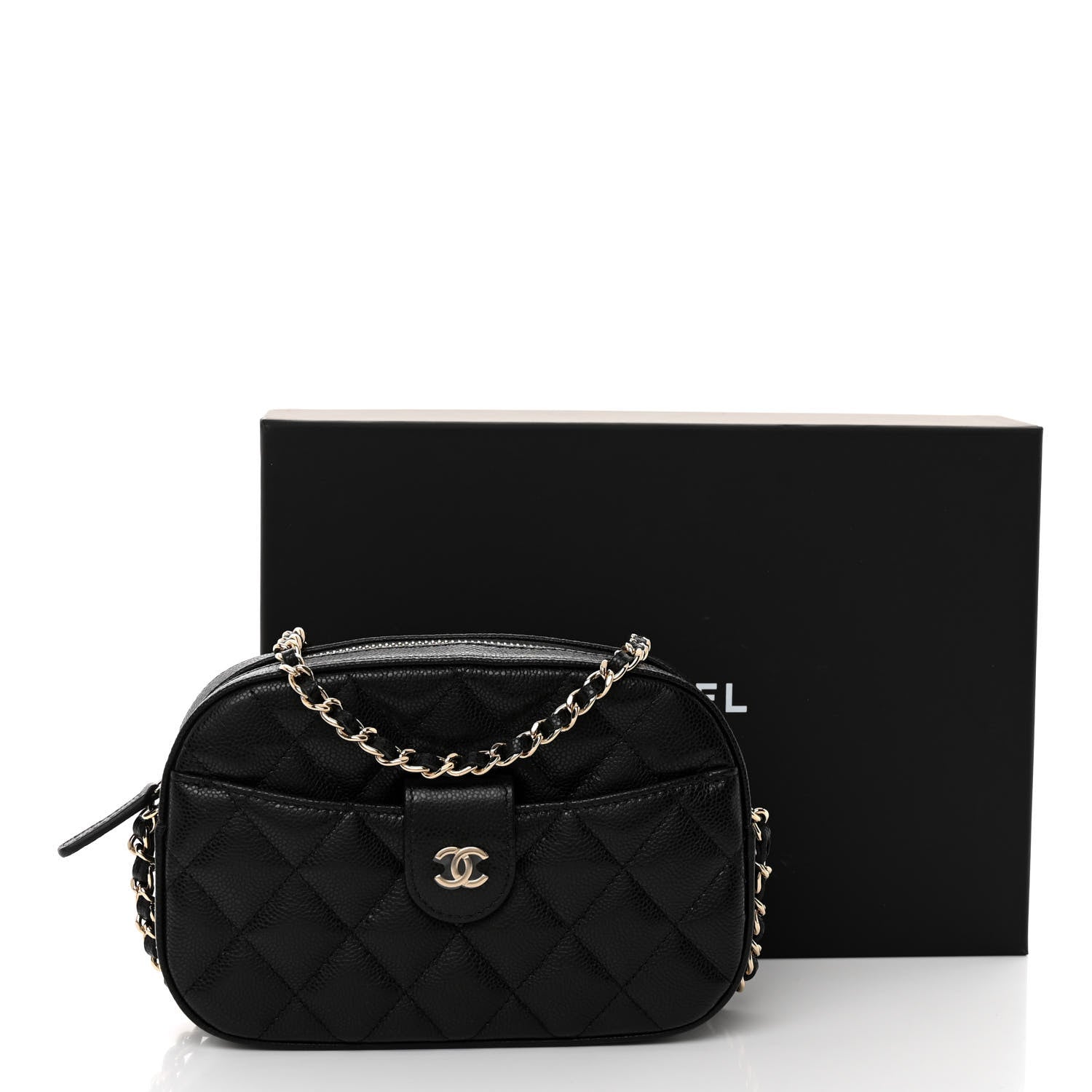 Chanel Caviar Quilted Chain Camera Bag Black 10 of 10