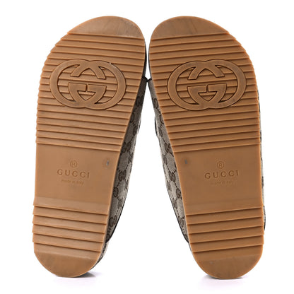 Gucci GG Monogram Lavaredo Eco Fabric Mens Slide Sandals With Straps 8 Beige Ebony Light Brown 5 of 8