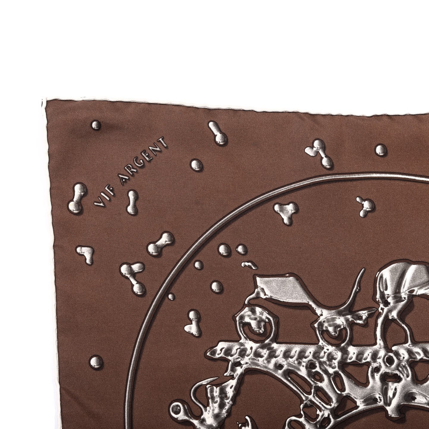 Silk Vif Argent Pocket Square Chocolate