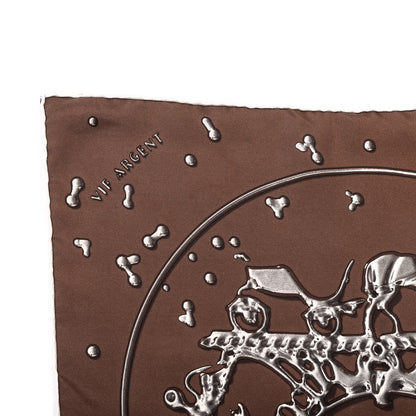 Hermes Silk Vif Argent Pocket Square Chocolate 3 of 6