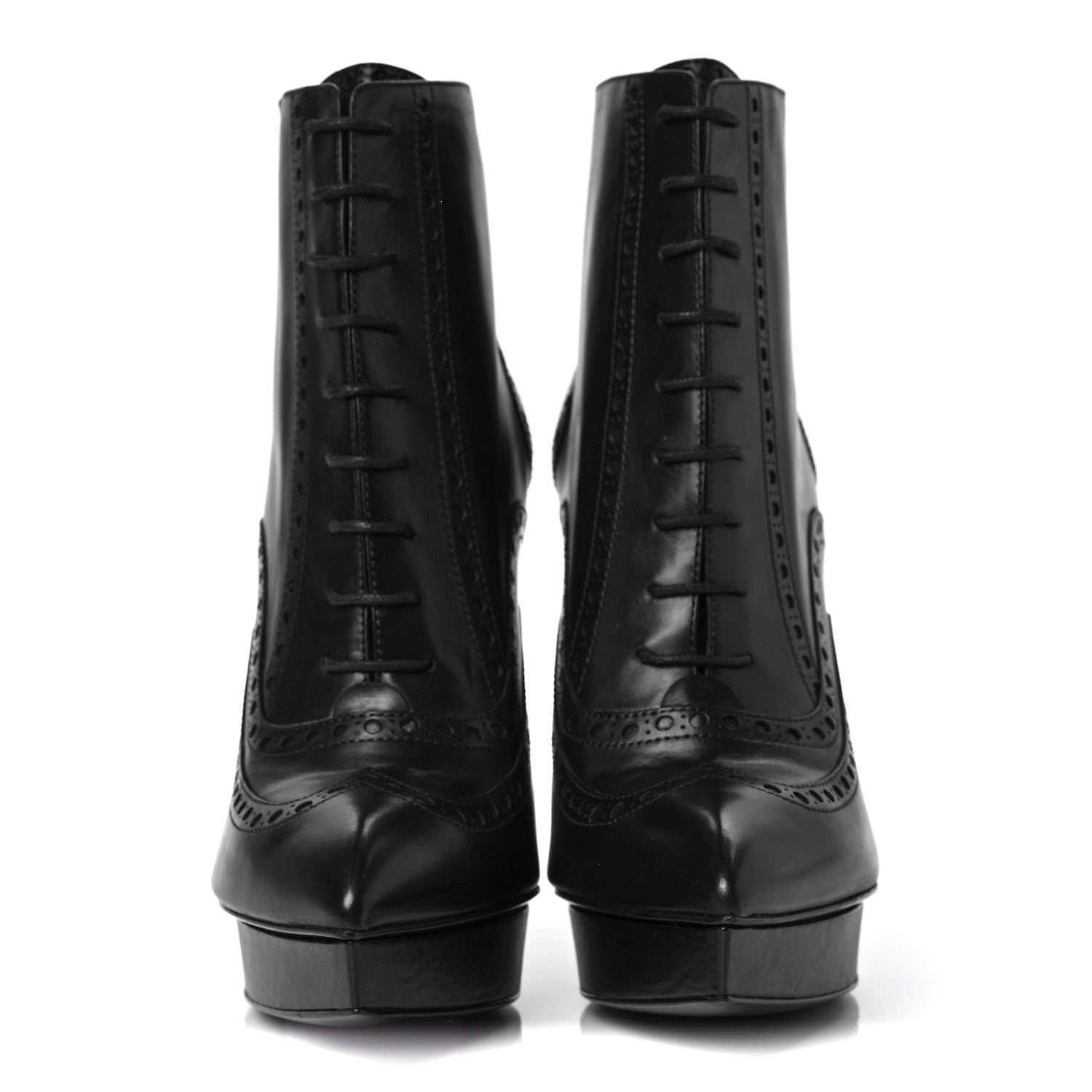 Saint Laurent Nappa Tribtoo 105 Lace Up Booties 40 Black 2 of 7
