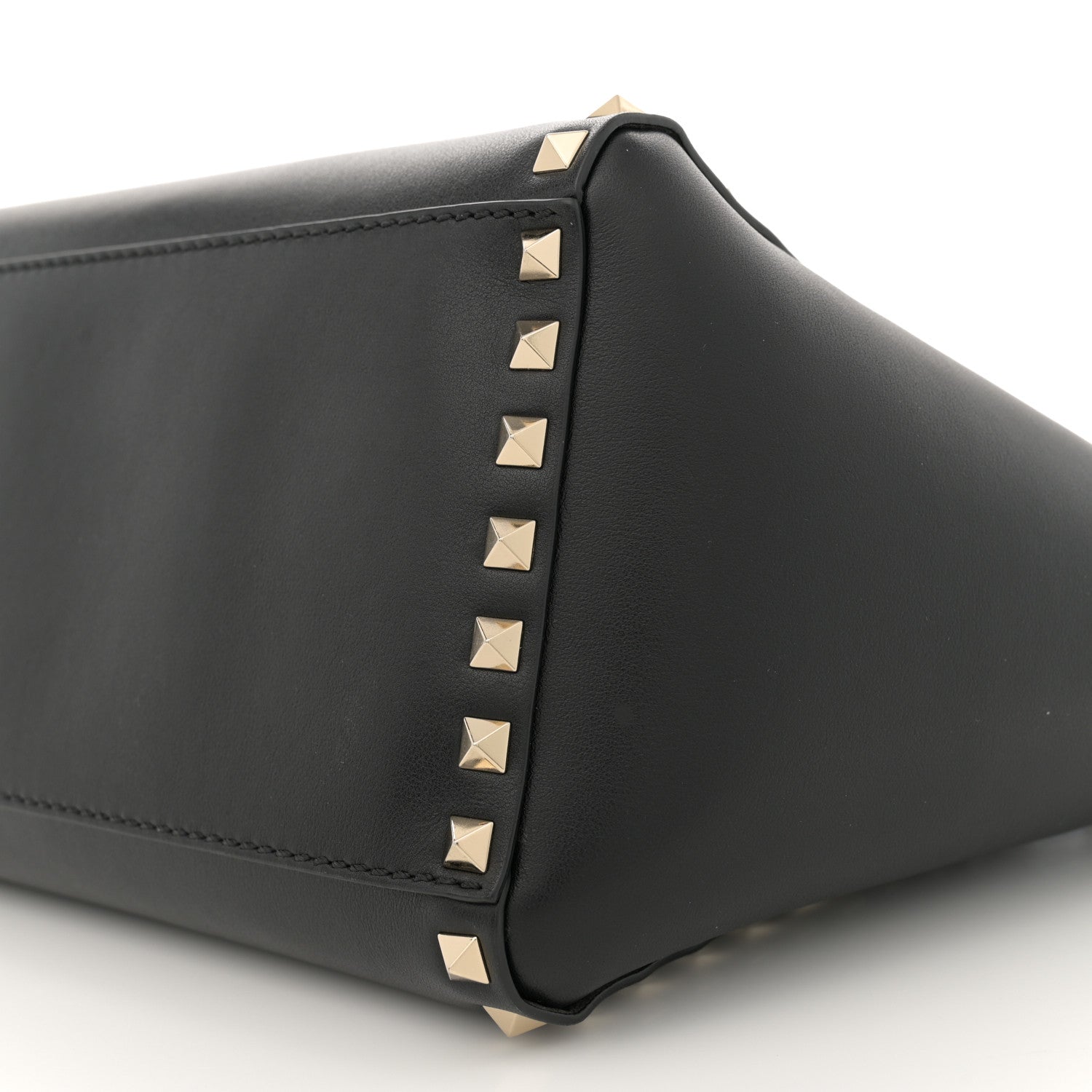 Valentino Garavani Vitello Small Rockstud Double Handle Tote Black 8 of 10