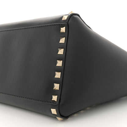 Valentino Garavani Vitello Small Rockstud Double Handle Tote Black 8 of 10