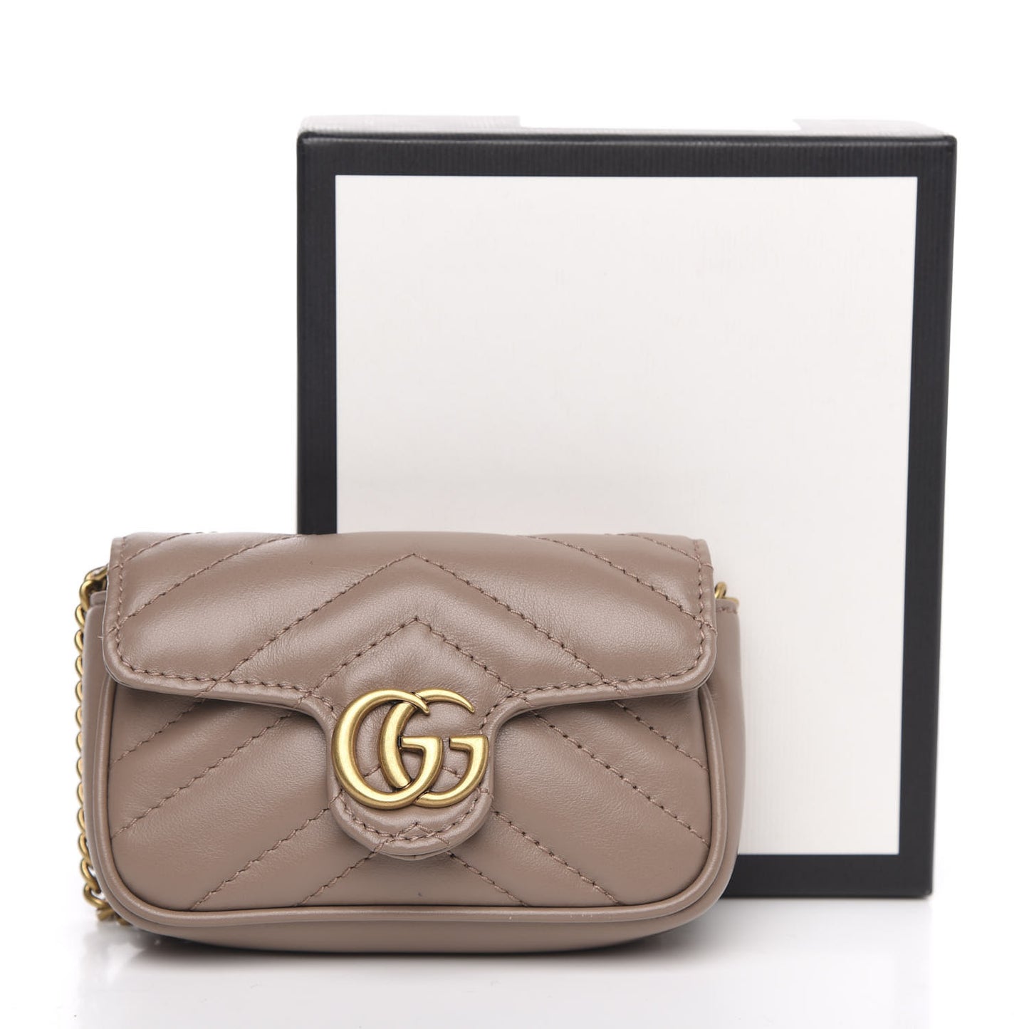 Calfskin Matelasse Heart GG Marmont 2.0 Coin Purse On A Chain Porcelain Rose