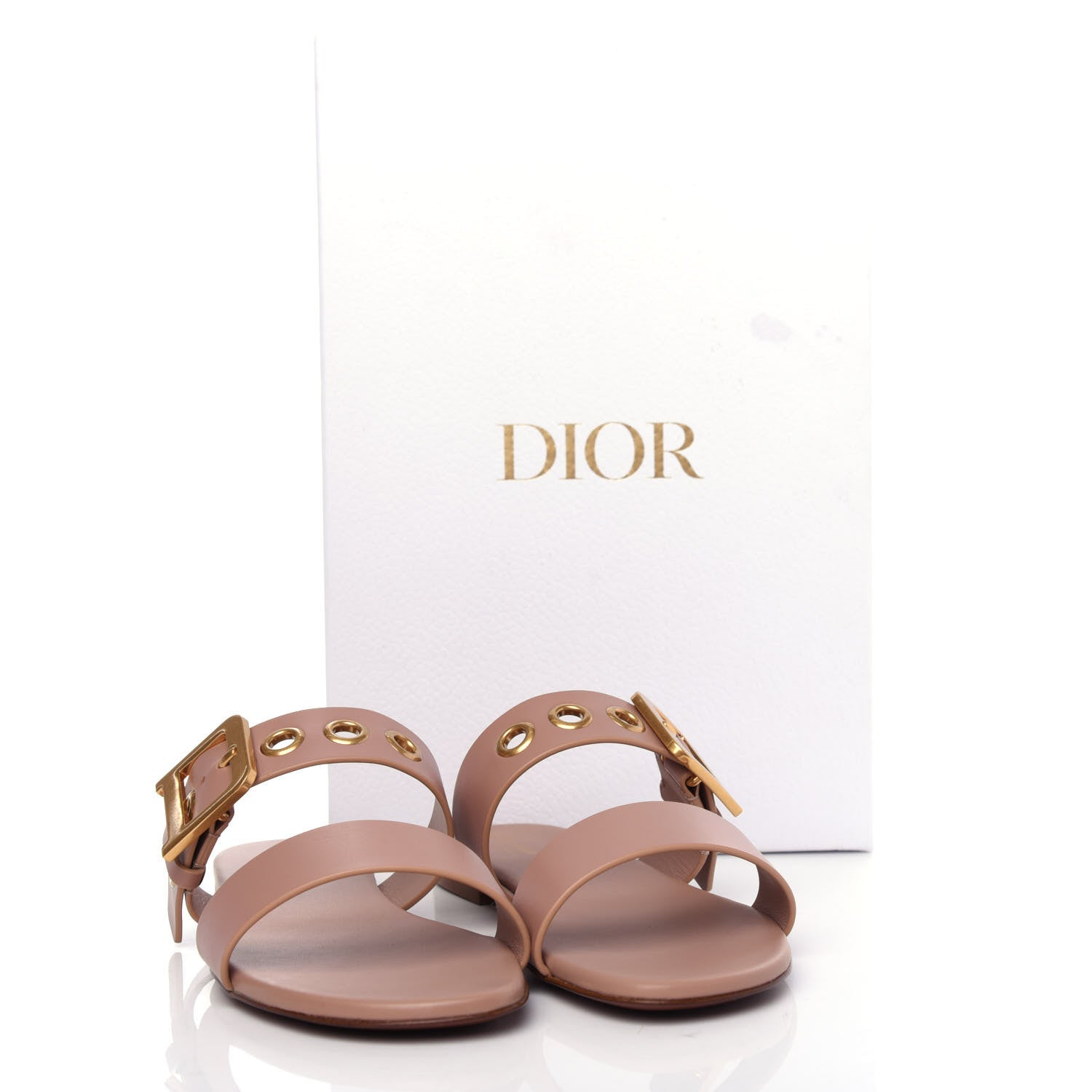 Christian Dior Calfskin D-Dior Slide Sandals 36.5 Rose De Vents 11 of 11