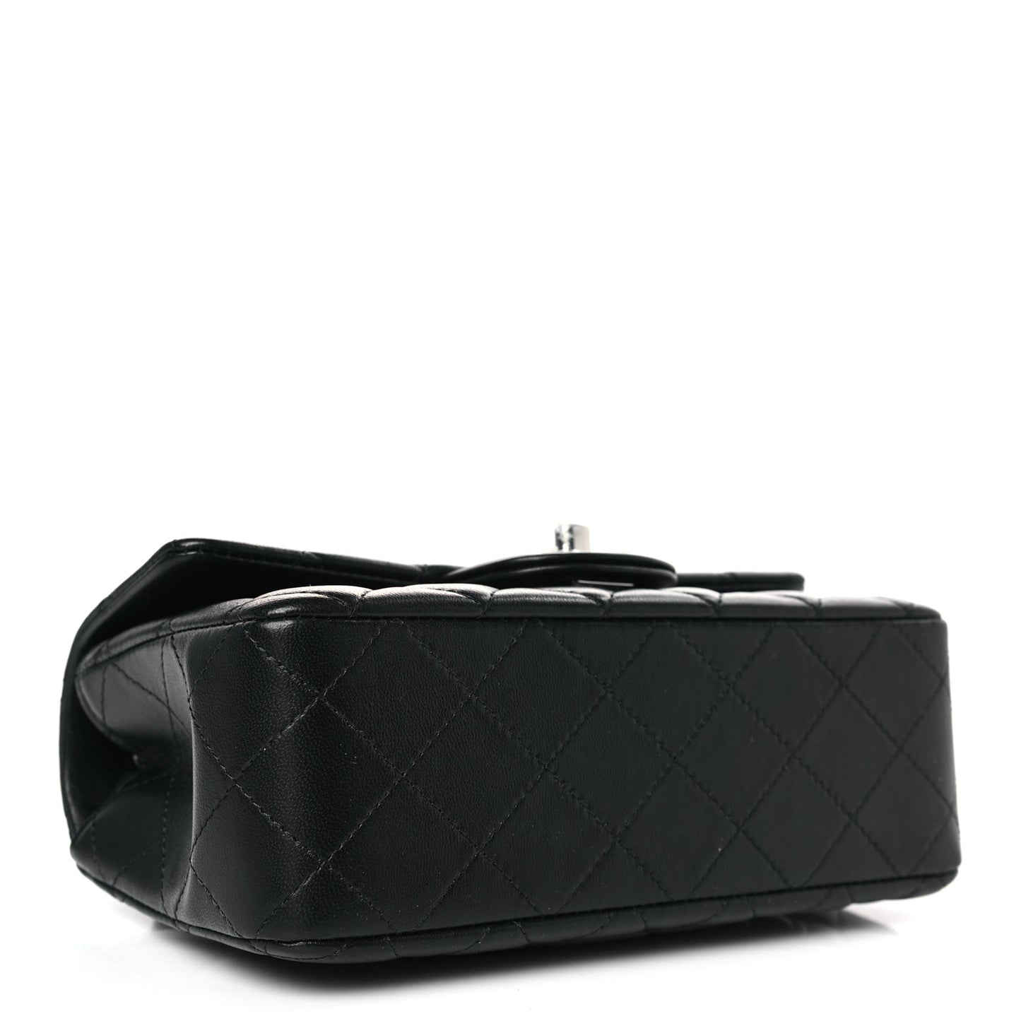 Lambskin Quilted Mini Rectangular Flap Black