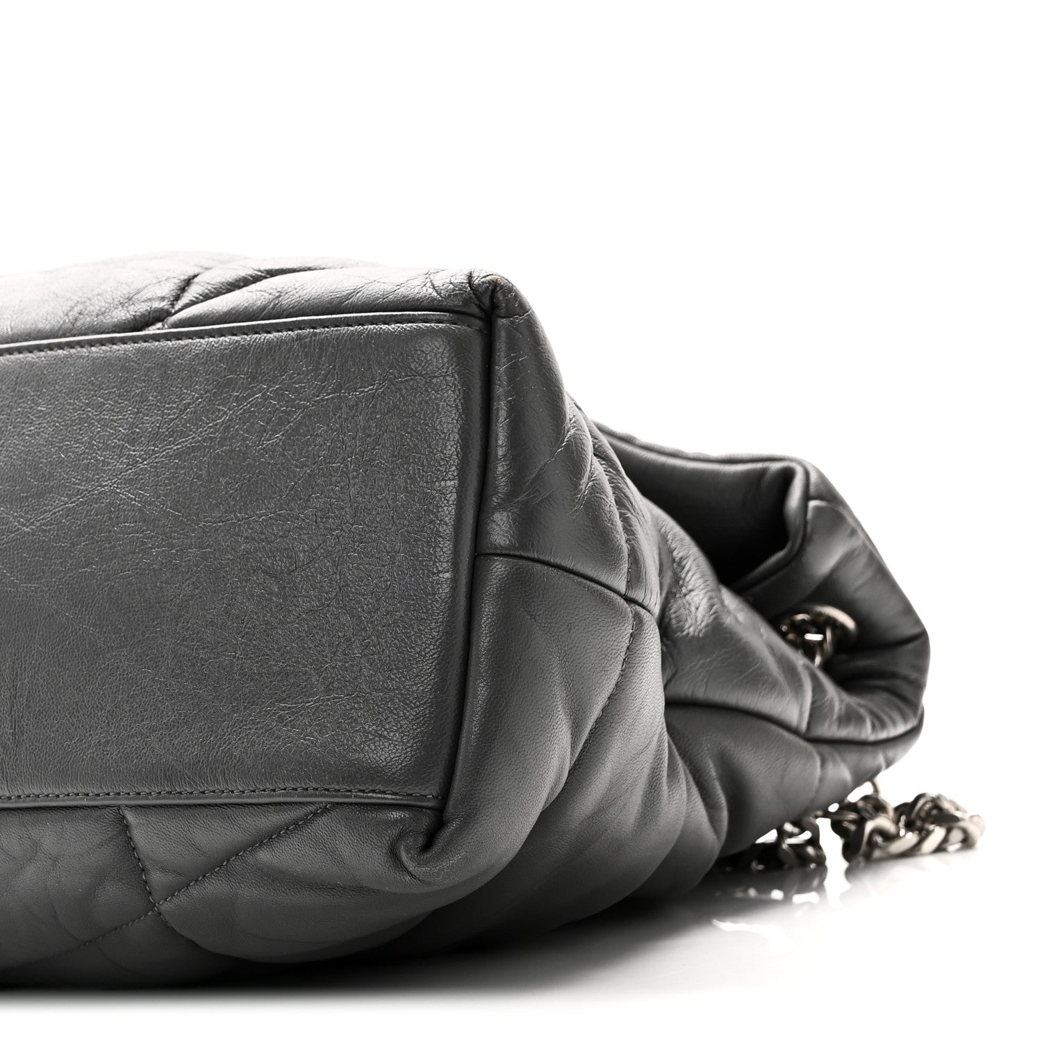 Saint Laurent Calfskin Quilted Medium Loulou Puffer Monogram Chain Satchel Storm 10 of 10