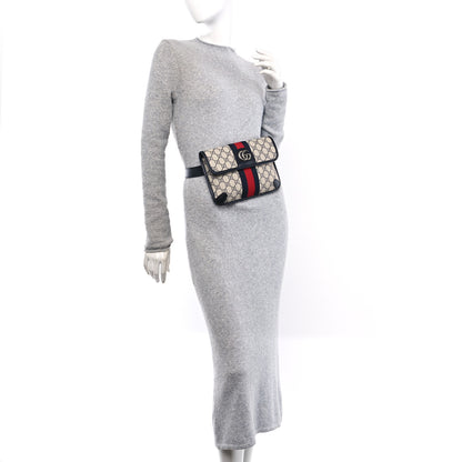 Gucci GG Supreme Monogram Web Small Ophidia Belt Bag 80 32 Beige Navy 3 of 19