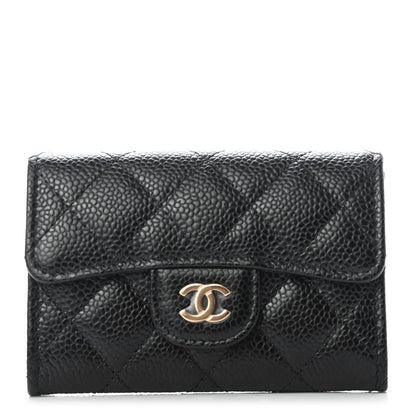 Chanel Caviar Quilted Flap Card Holder Wallet Black 1 of 9