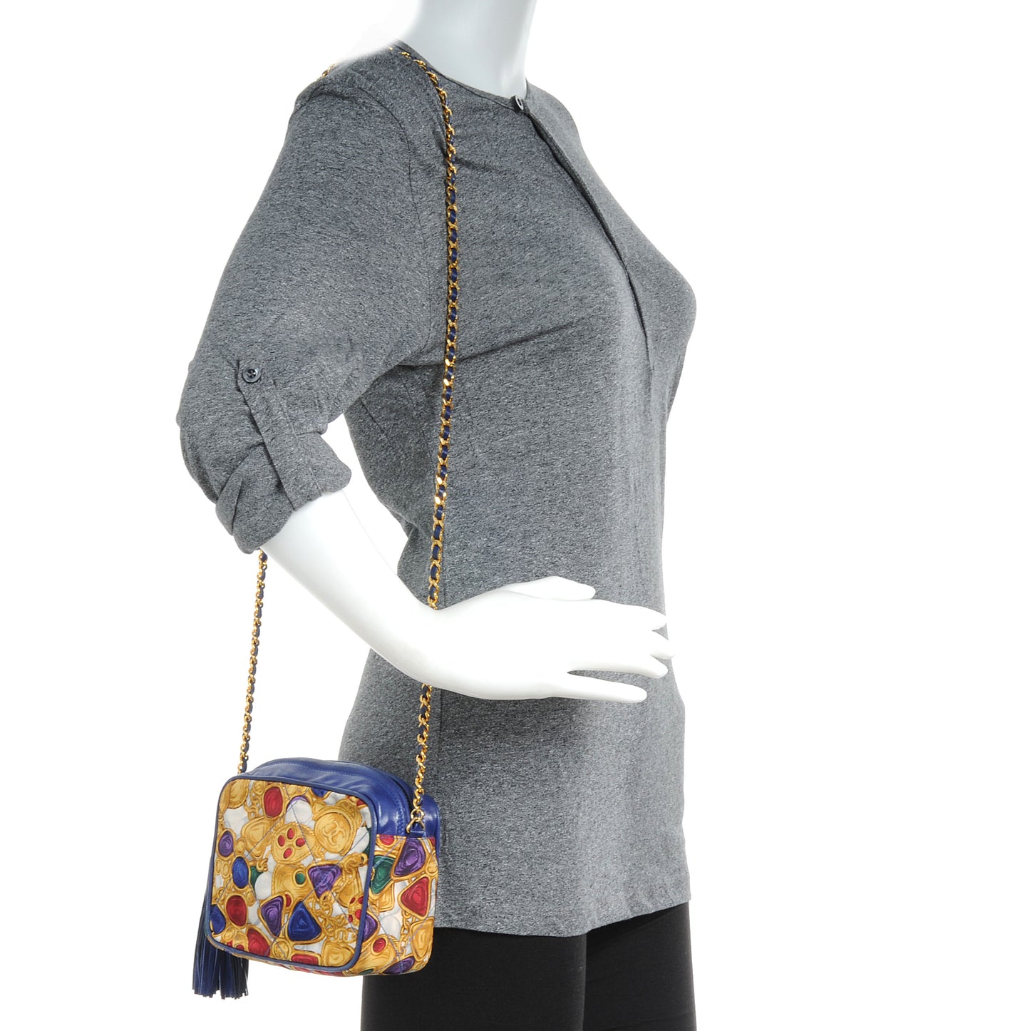 Quilted Jewel Tassel Bag