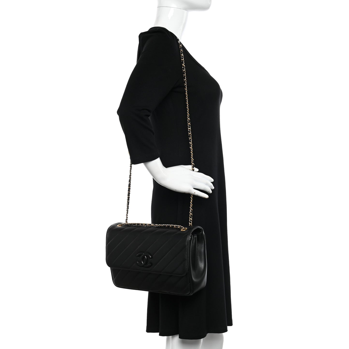 Lambskin Quilted Jumbo Coco Vintage Flap Black