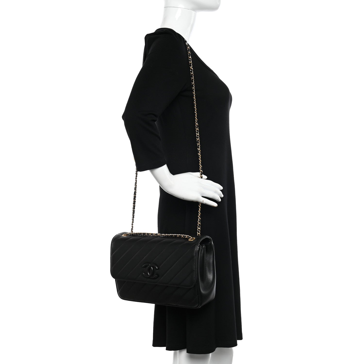 Chanel Lambskin Quilted Jumbo Coco Vintage Flap Black 2 of 11