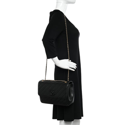 Chanel Lambskin Quilted Jumbo Coco Vintage Flap Black 2 of 11