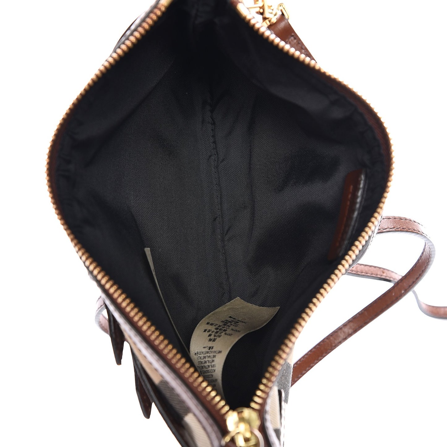 House Check Bridle Calfskin Peyton Crossbody Tan