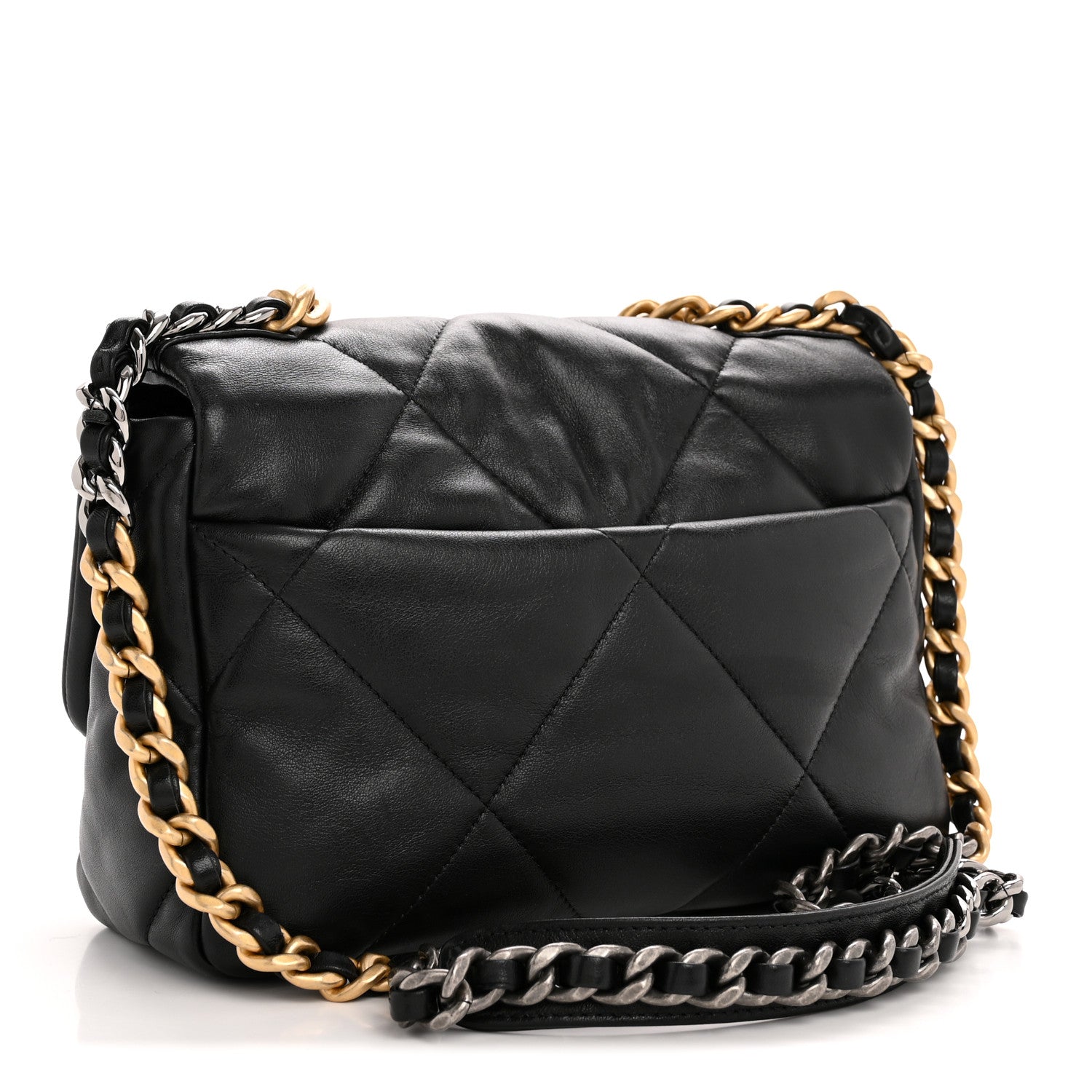 Chanel Goatskin Quilted Medium Chanel 19 Flap Black 3 of 12